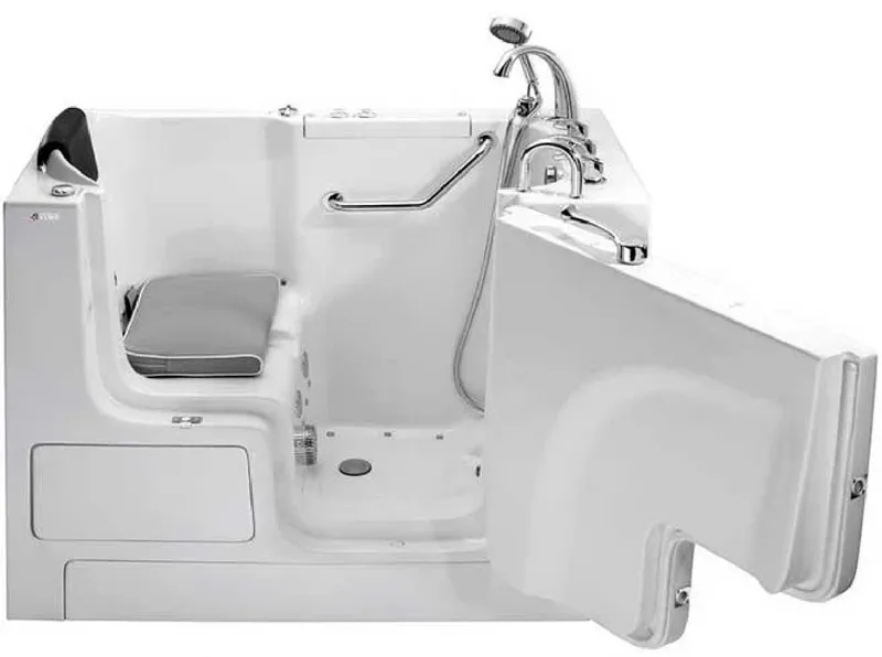 White American Tubs walk-in tub with an open side-entry door